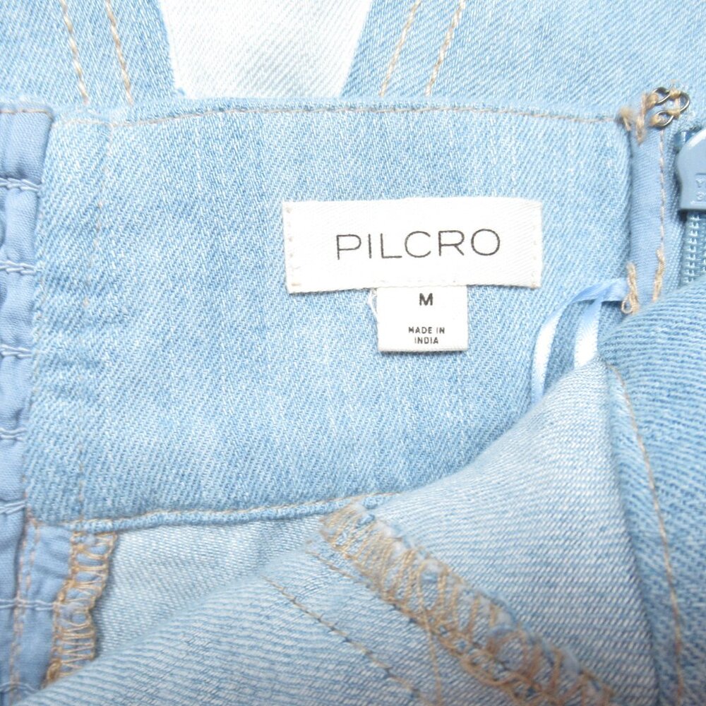 Anthropologie Pilcro Strapless Seamed Denim Mini Dress Light Blue Medium - Picture 9 of 10
